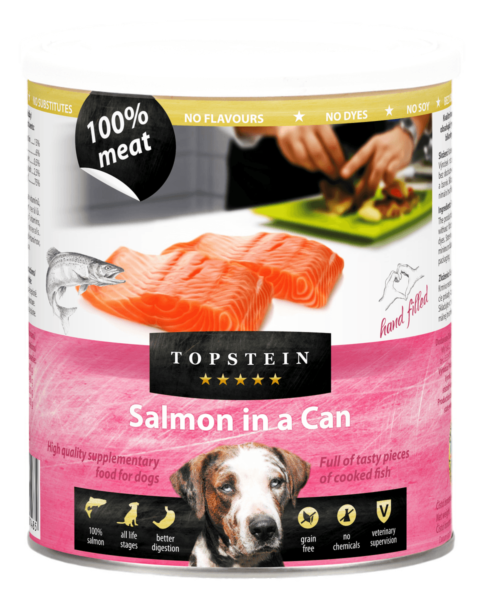 Topstein Salmon in a Can, front of the pack