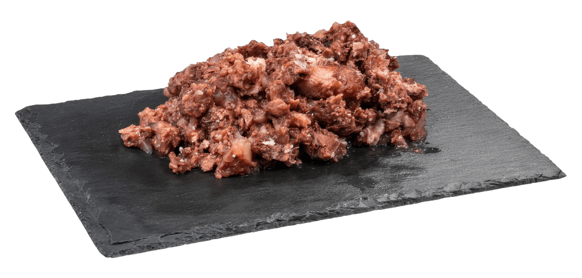 Contents of a Topstein Venison in a Can on a board