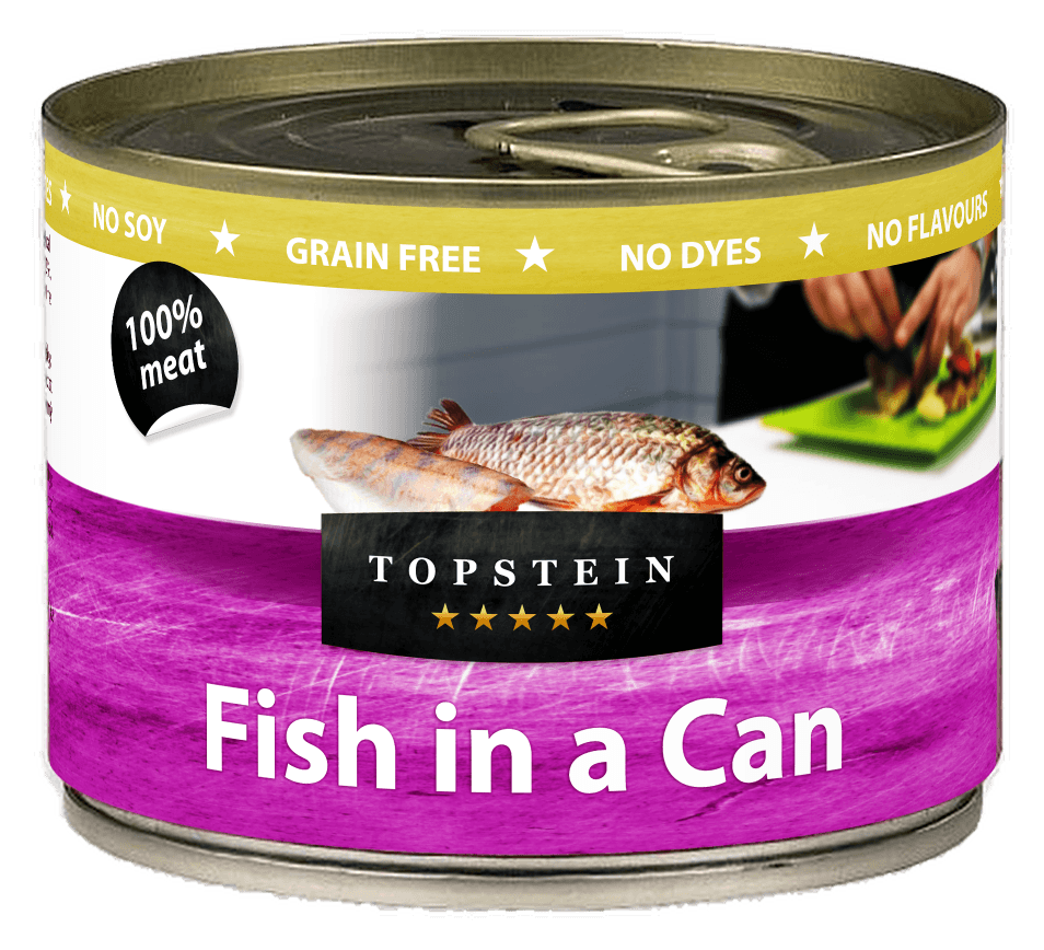 Topstein Fish in a Can 200 g, front of the can
